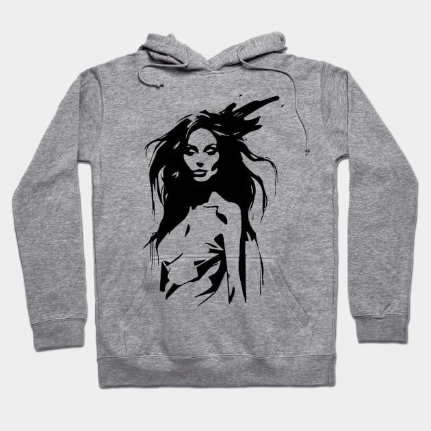 woman face ink painted Hoodie by lkn